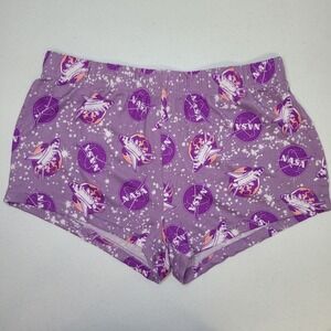 NASA Purple Space Shuttle Galaxy Pajama Soft Shorts Small 4-6 RN88147
